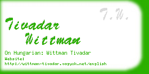 tivadar wittman business card